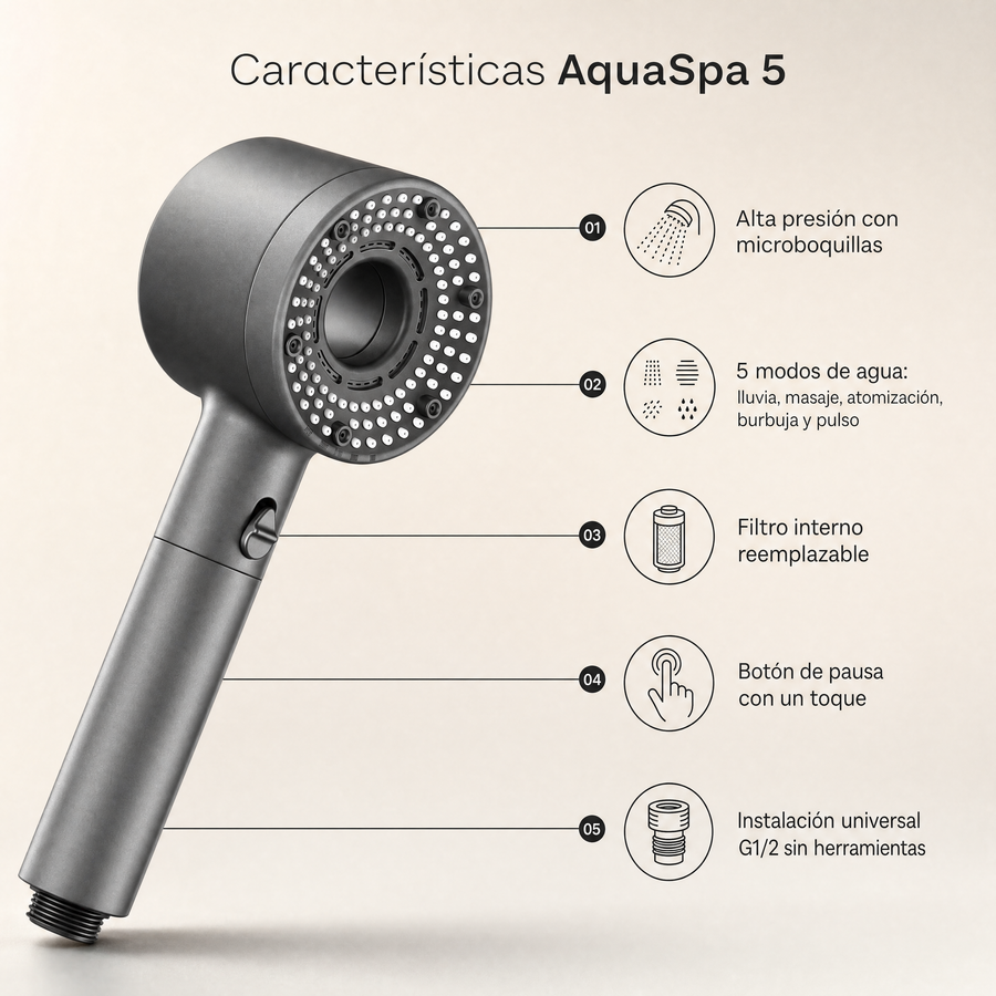 Con AquaSpa 5, cada ducha se siente diferente