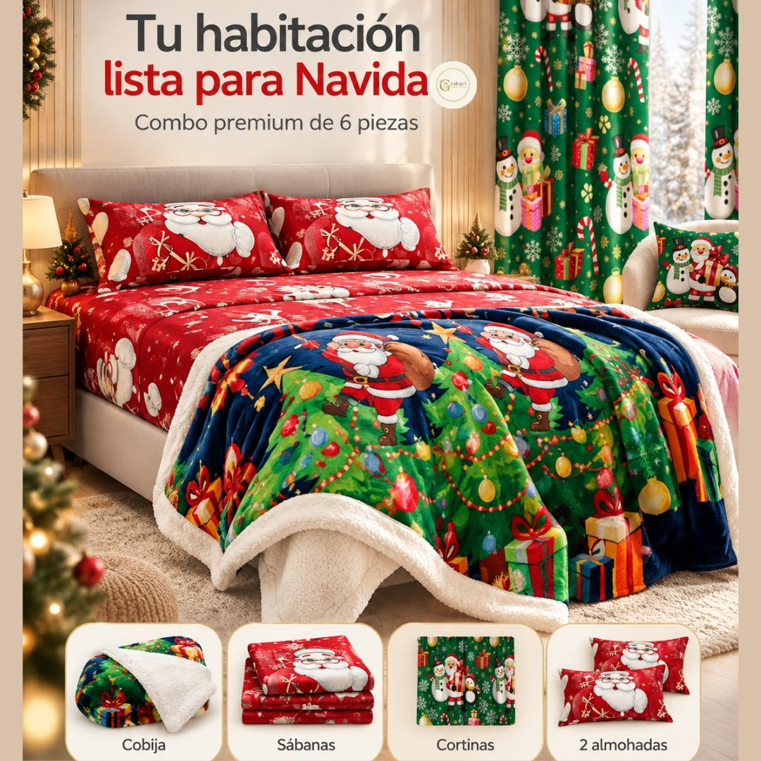 Habitación completa decorada con Navidad Total