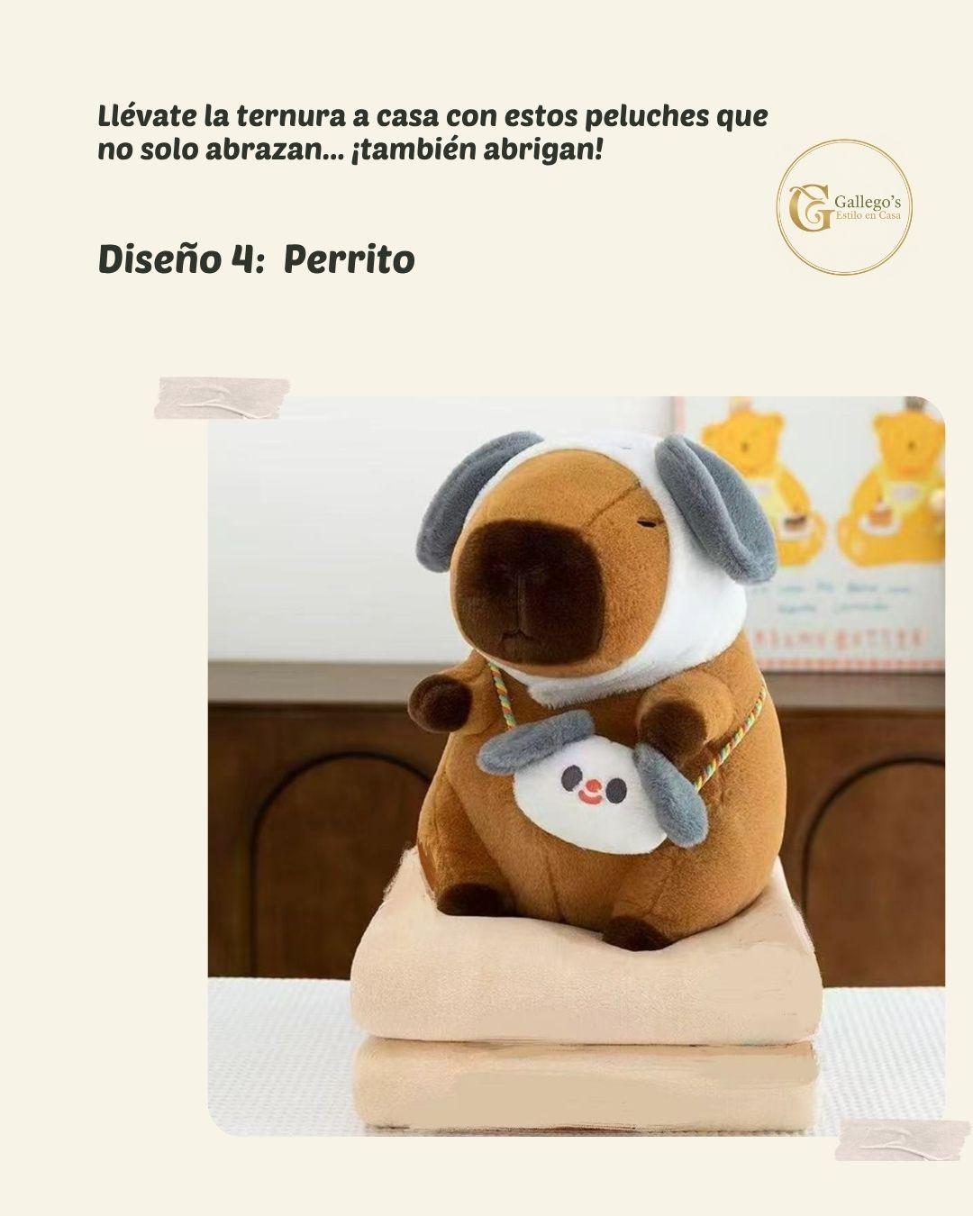 Peluches Capibara con Cobija