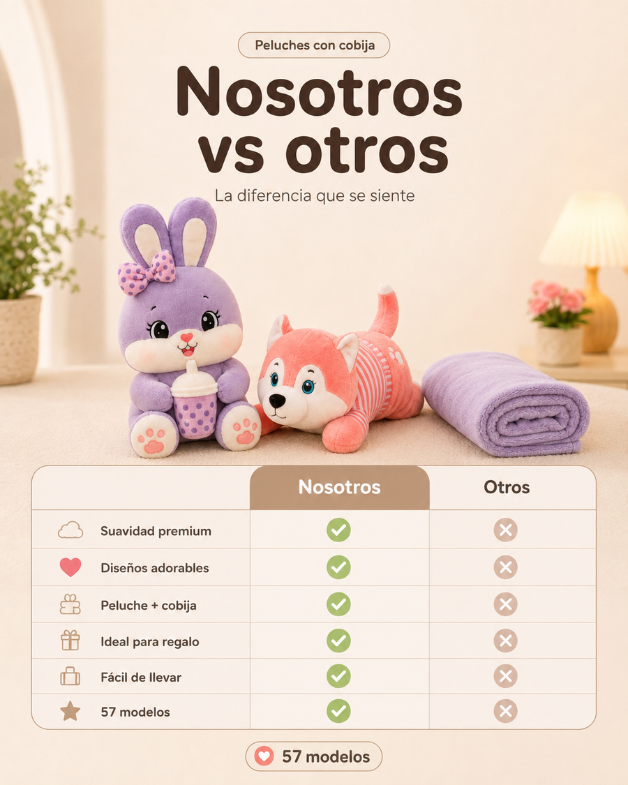 Peluches con cobija Abrazo Mágico