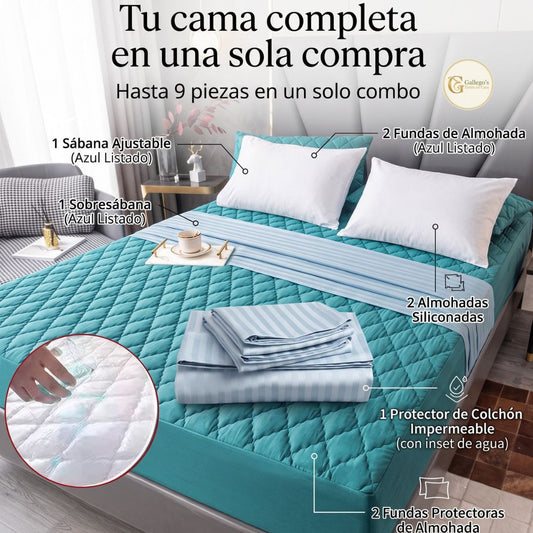 CamaZen™ (Combo sabana + protector de colchon + 2 almohadas)